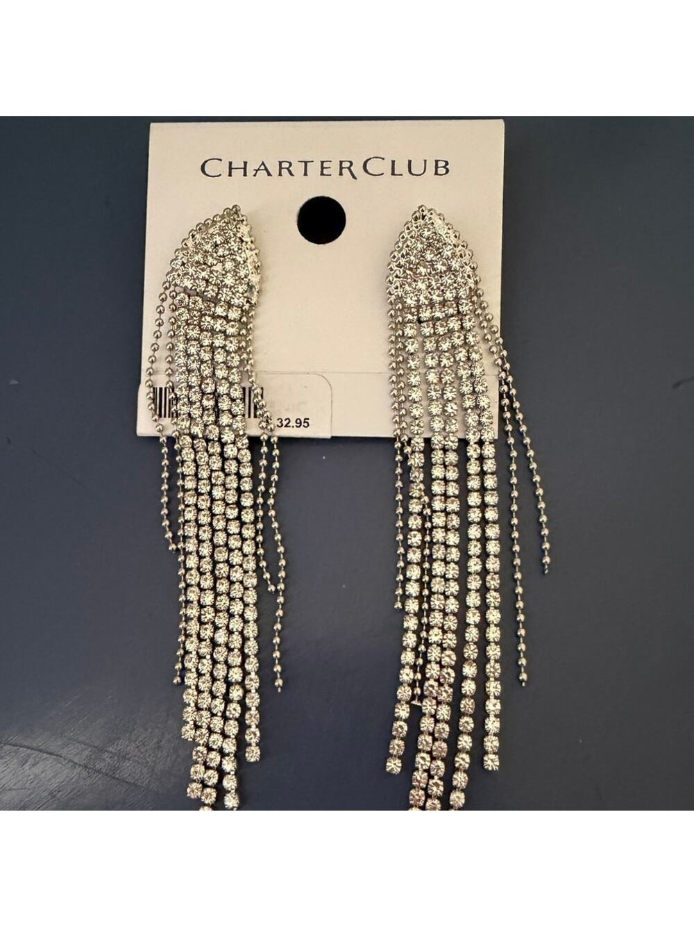 Elegant Charter Club Crystal Dangle Earrings - Sparkle & Shine!